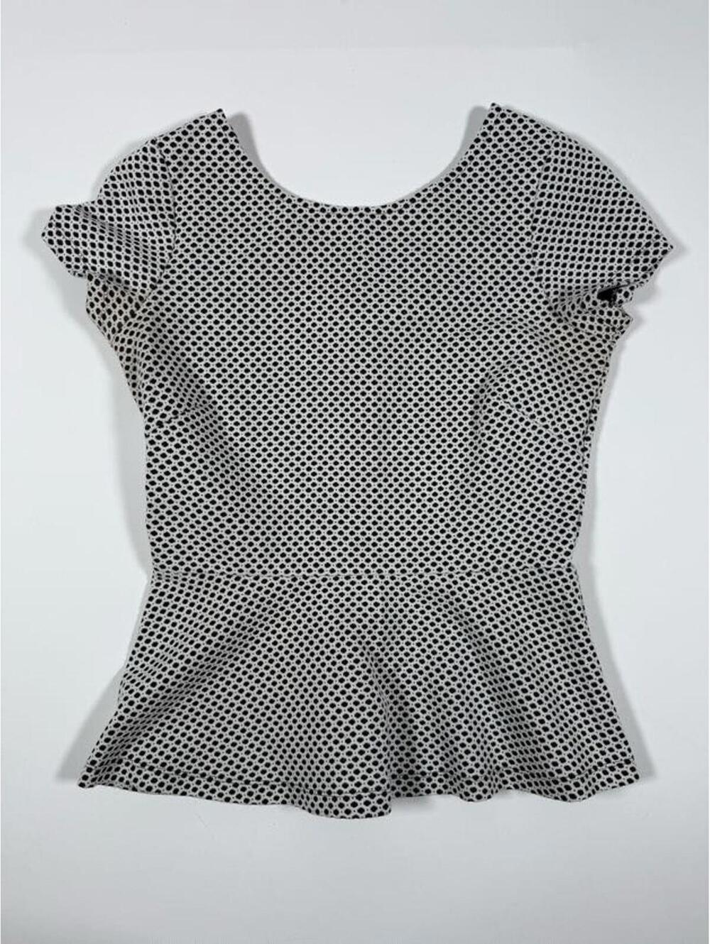 Banana Republic Women's Black and White Polka Dot Peplum Top